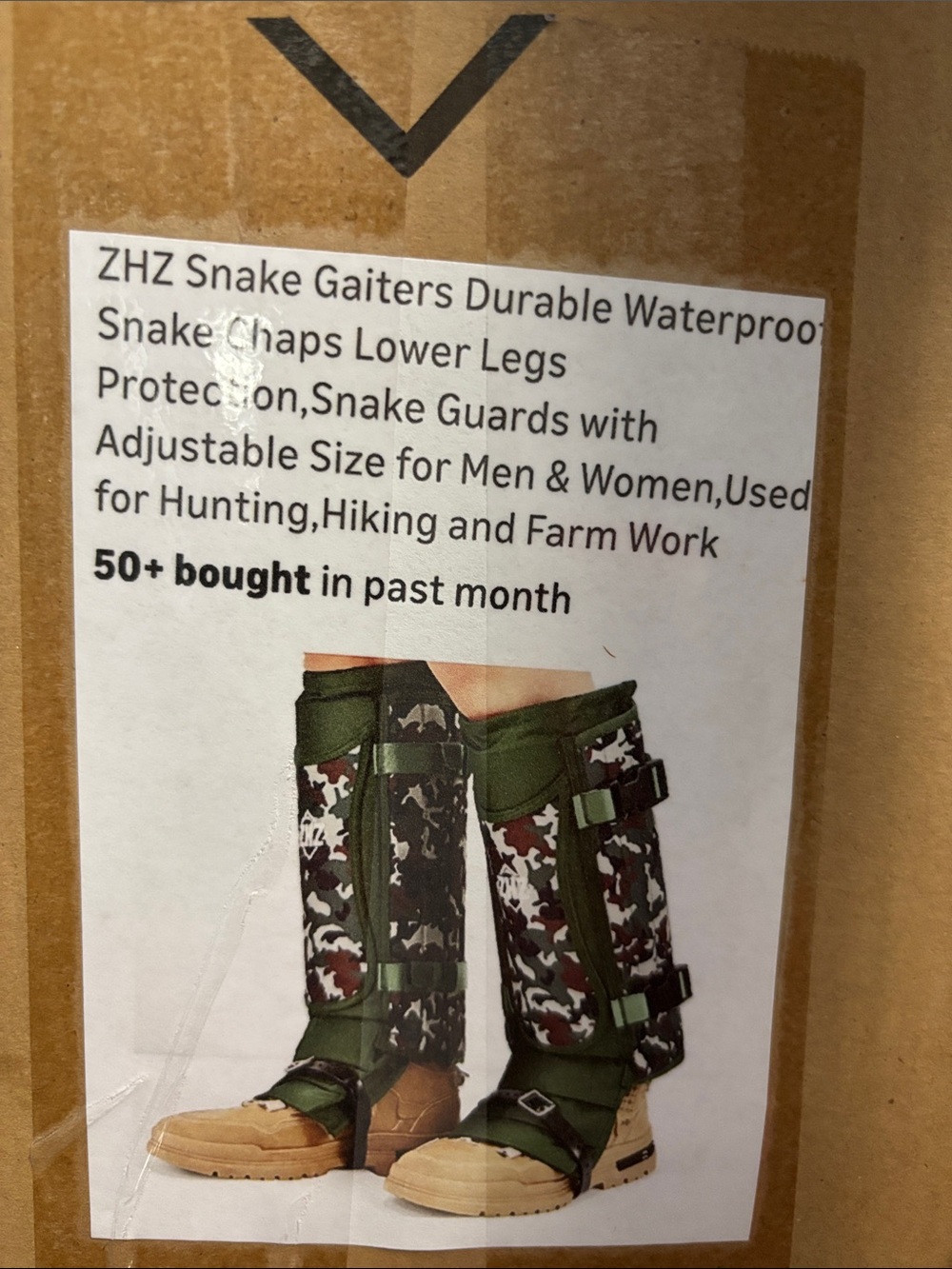 Green Camouflage Zip-Hike Gaiters by